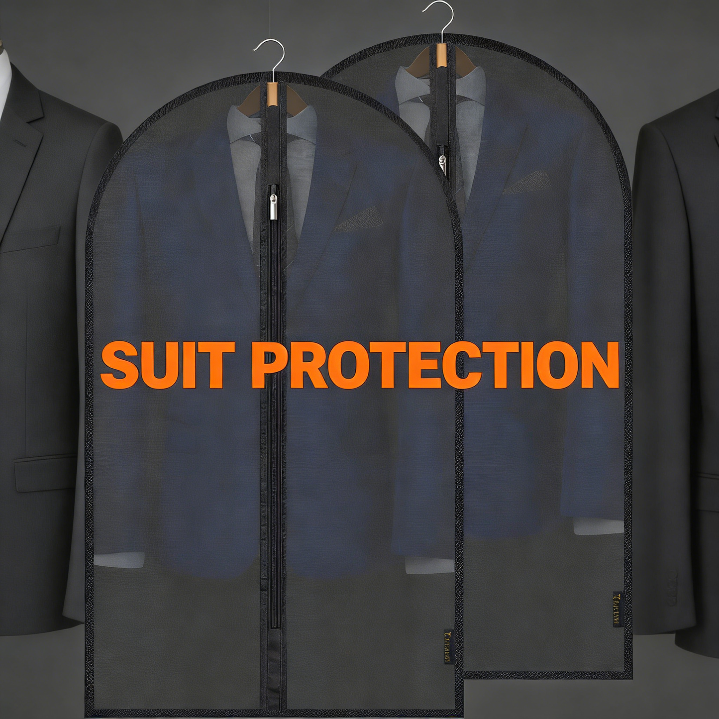Garment Bags for Hanging Clothes, Dustproof Suit Covers with Zipper