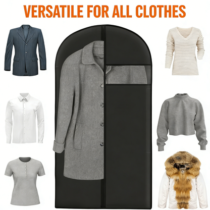 Black Hanging Garment Bags with Clear Window, 7-Pack Clothes Protectors