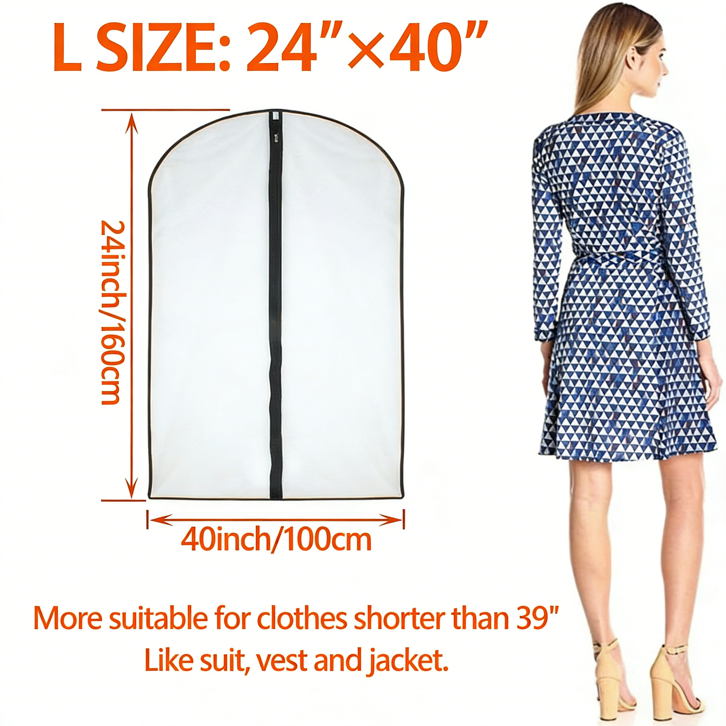 Hanging Garment Bags with Zipper, Multi-Size Clothes Protectors for Closet