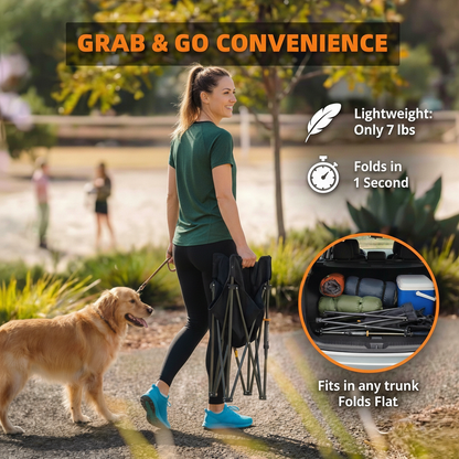 EternaHomeService Extra Wide Spring-Action Camping Chair, Grab & Go Outdoor Seat