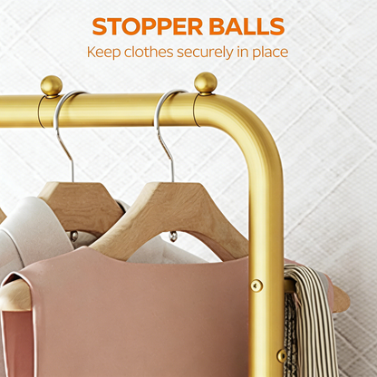 Gold Metal Coat Rack with Marble Base, Modern Entryway Clothes Hanger