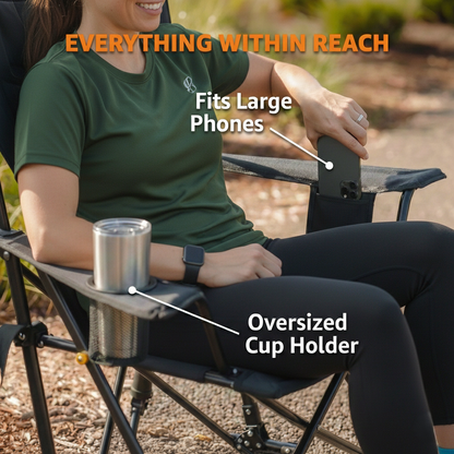 EternaHomeService Extra Wide Spring-Action Camping Chair, Grab & Go Outdoor Seat