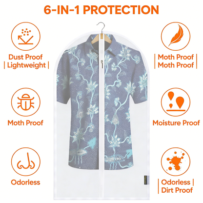 Garment Bags for Hanging Clothes, Dustproof Suit Covers with Zipper