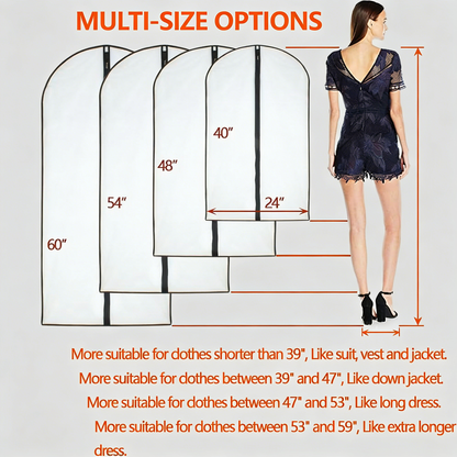 Hanging Garment Bags with Zipper, Multi-Size Clothes Protectors for Closet