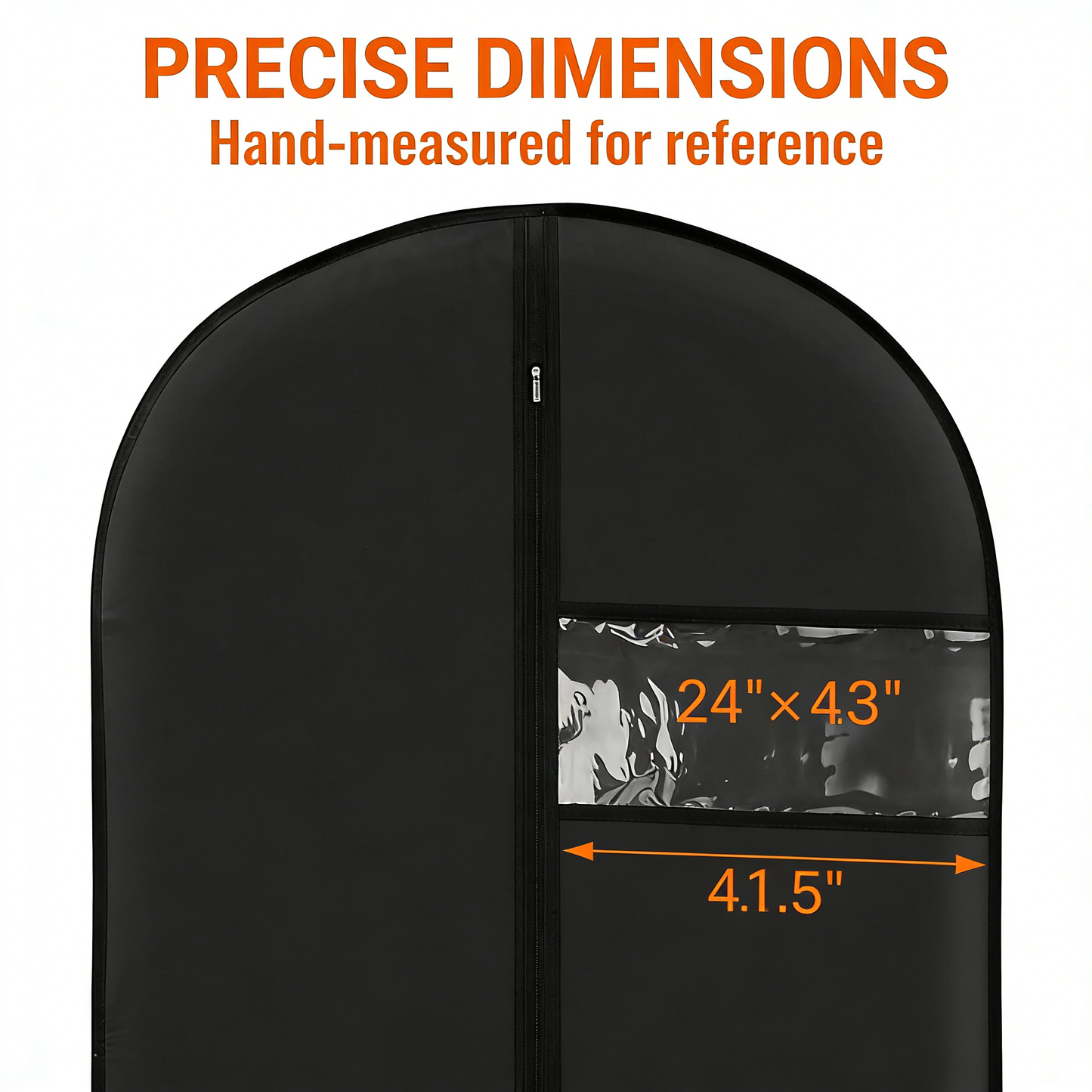 Black Hanging Garment Bags with Clear Window, 7-Pack Clothes Protectors