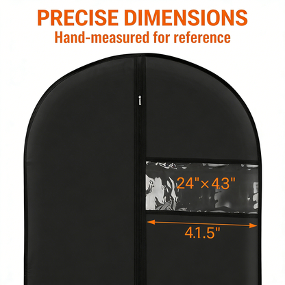 Black Hanging Garment Bags with Clear Window, 7-Pack Clothes Protectors