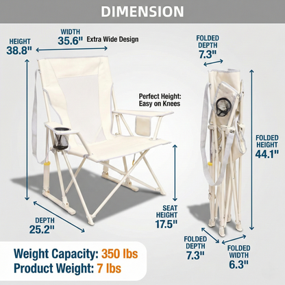 EternaHomeService Extra Wide Spring-Action Camping Chair, Grab & Go Outdoor Seat