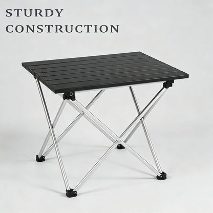 Ultralight Folding Camping Table with Aluminum Top, Portable Low Table